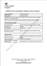 SARS-CoV-2 Inactivation Testing: Interim Report: Panbio COVID-19 Ag Rapid Test Device Buffer